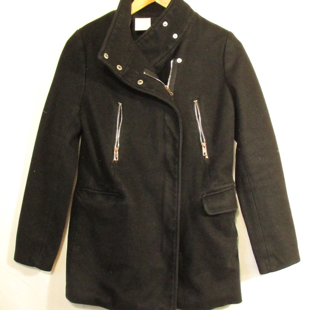 Bershka black wool-blend coat